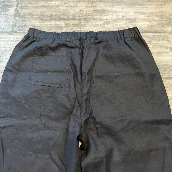 NWT! Quince 100% European Linen Pants, Black, 25" Inseam, Size Large - Picture 5 of 12